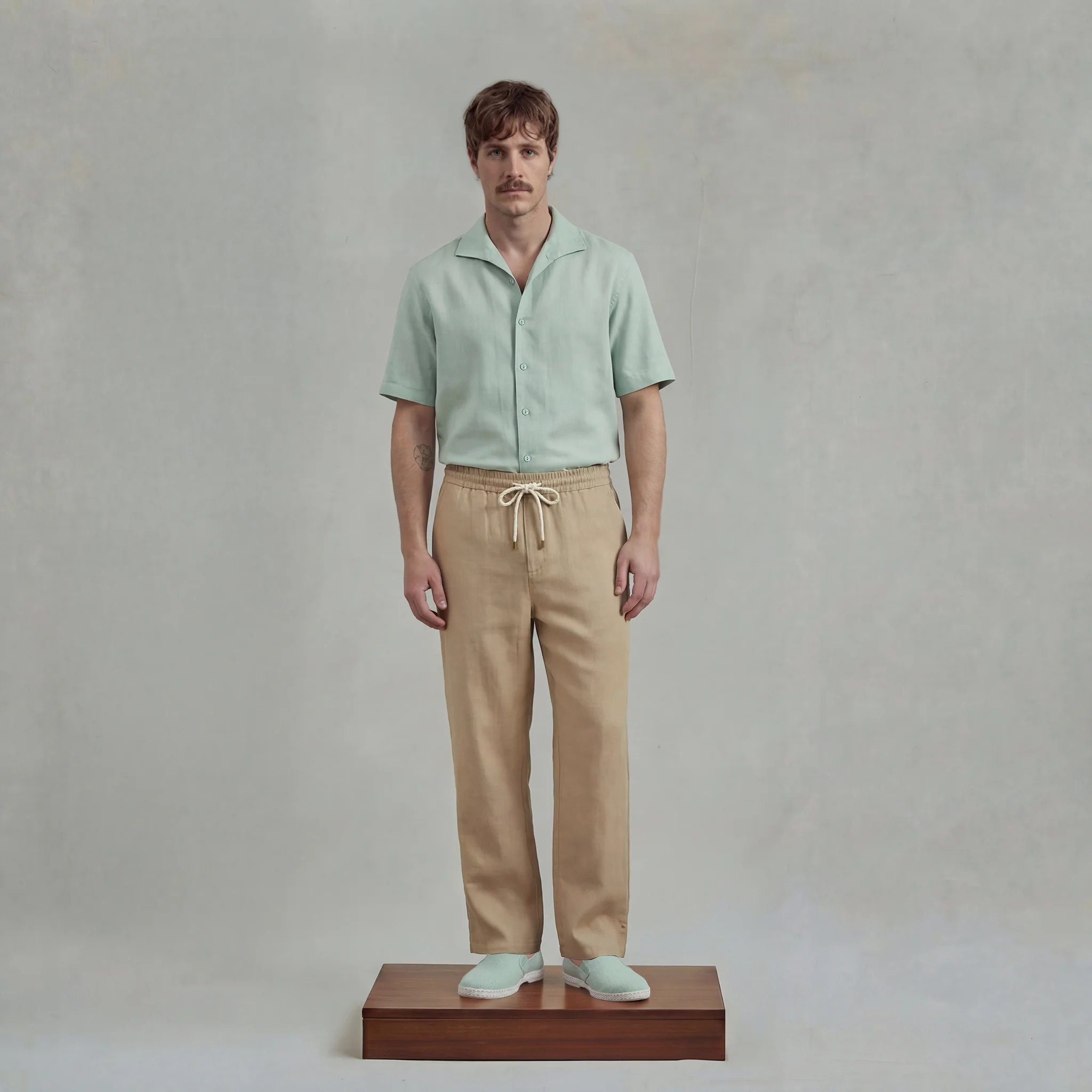 Pantalon en lin avec cordon de serrage - Image 3