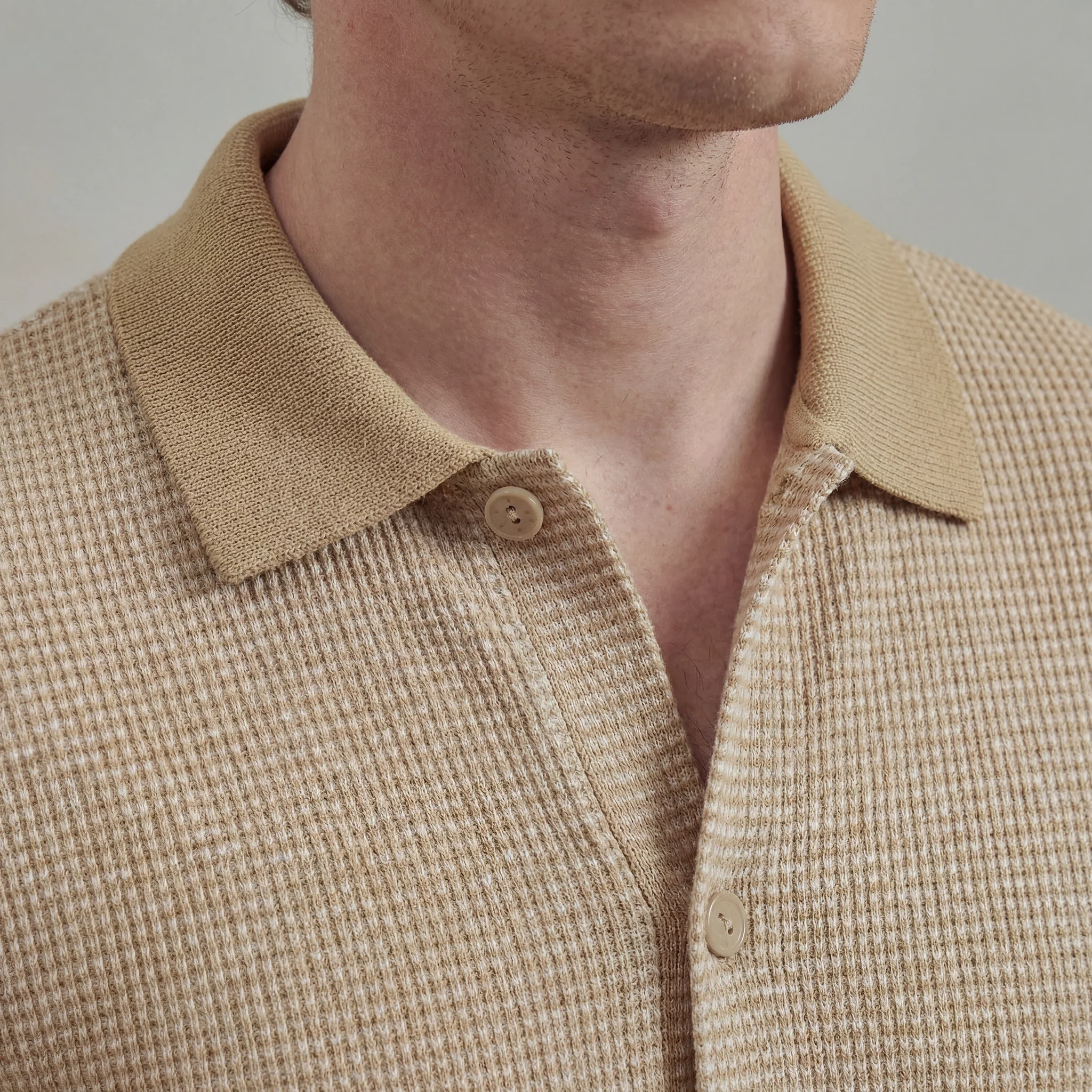 Chemise Manches Courtes Nid d'Abeille Bicolore - Image 5