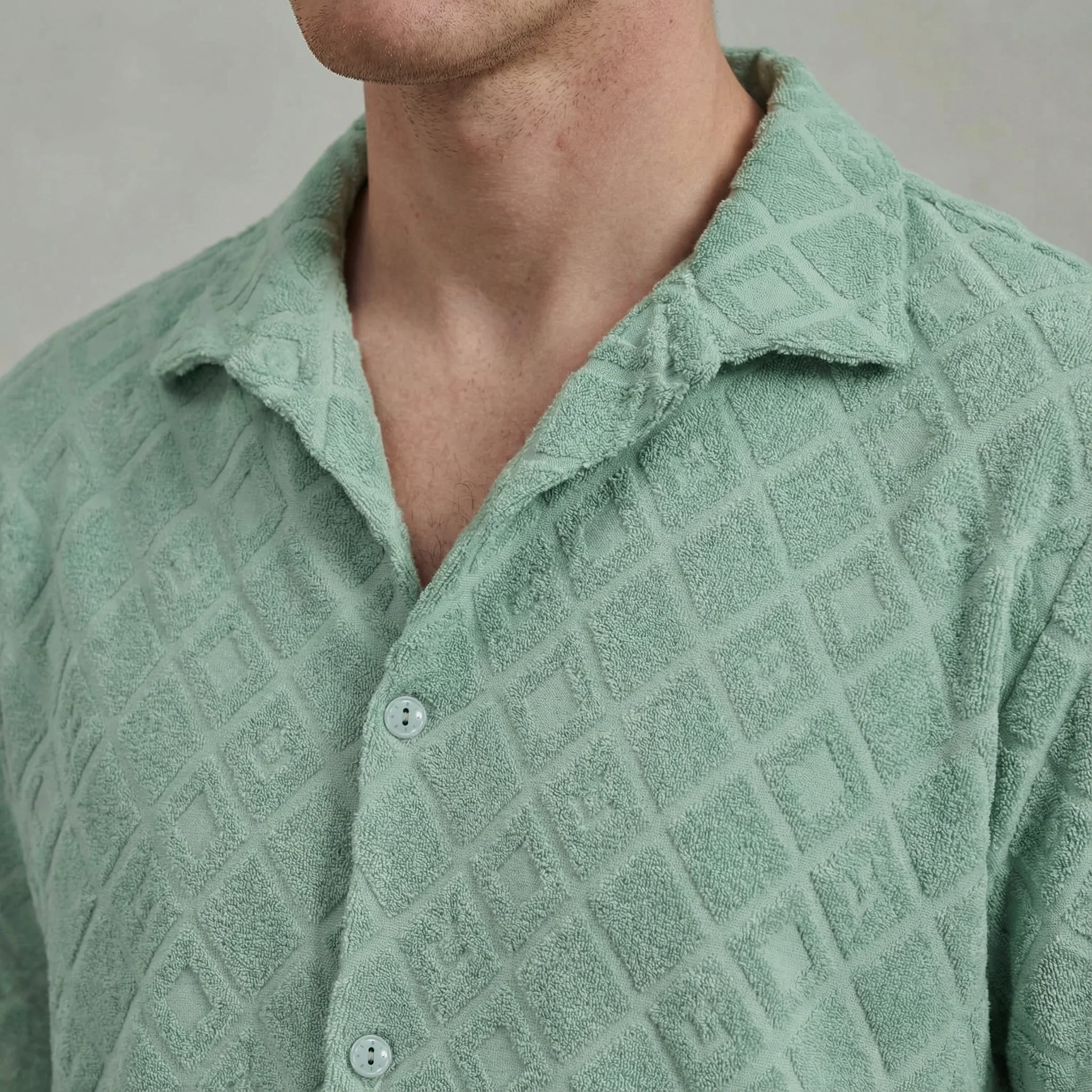 Chemise à manches courtes en éponge jacquard fantaisie - Image 5