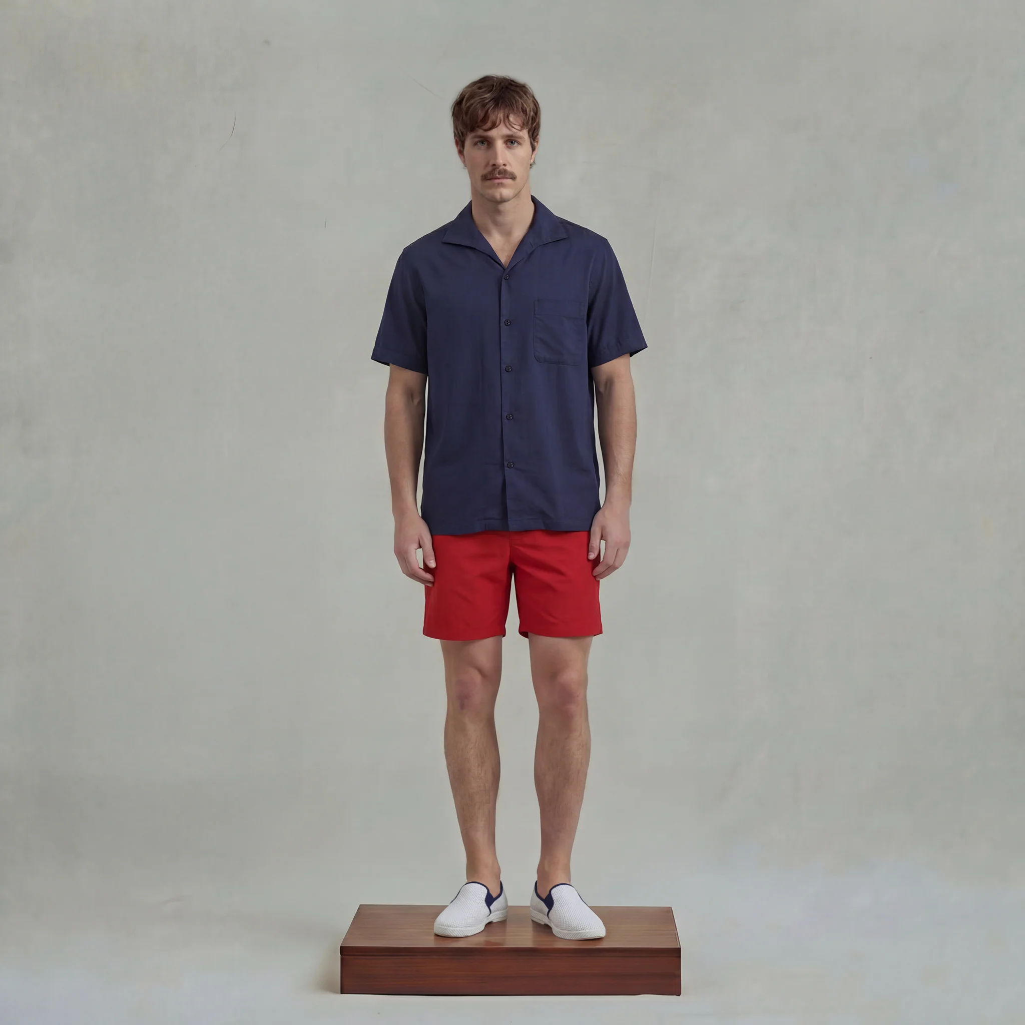 Chemise à manches courtes en lyocell avec col requin et poche poitrine - Image 3