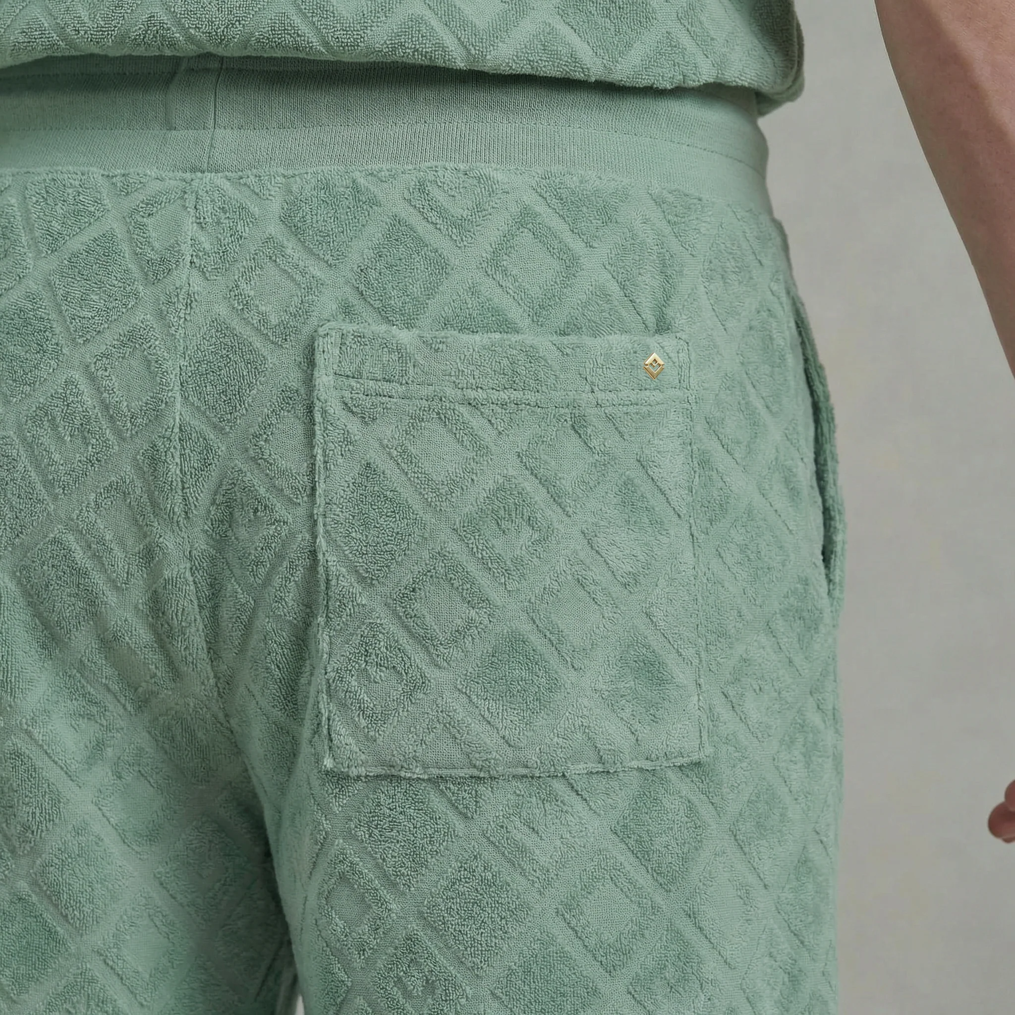 Short droit en éponge Jacquard fantaisie avec cordon de serrage - Image 5